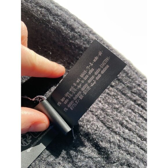 Zara Women's Medium Black Wool Blend Ribbed Chunky Knit Foldover Beanie Hat - Picture 14 of 14